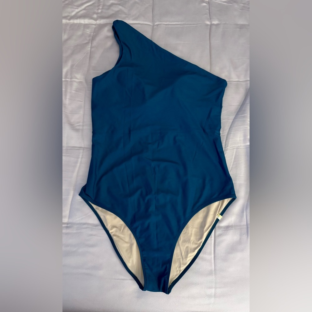 Summersalt -  Long Torso Ruched Sidestroke One Piece Swimsuit - Seaweed color